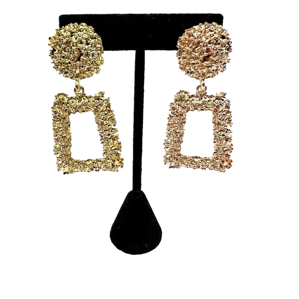 🍭4/$20 Gold and Rose Gold Tone Metallic Dramatic Post Earrings